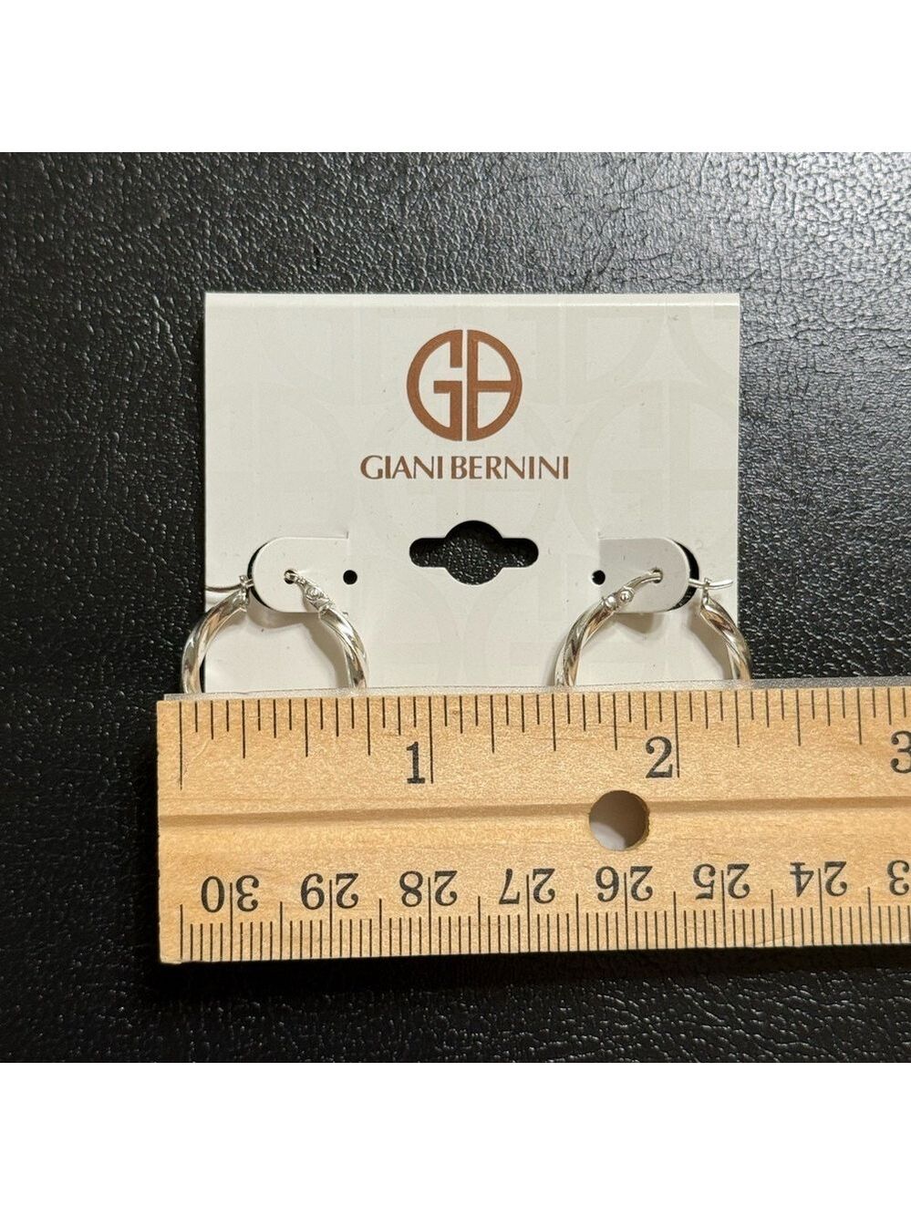 Giani Bernini Sterling Silver Twist Hoop Earrings New - Picture 3 of 5